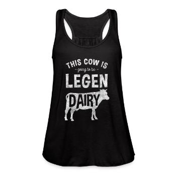 Cow Stable Udder Grazing Animal - Women's Flowy Tank Top by Bella - black - Front - Julia (174cm)