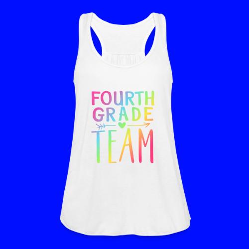 Fourth Grade Team Neon Rainbow Teacher T-Shirts - Women's Flowy Tank Top by Bella