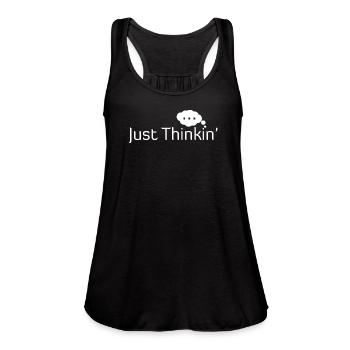 Just Thinkin' - Women's Flowy Tank Top by Bella - black - Front - Julia (174cm)