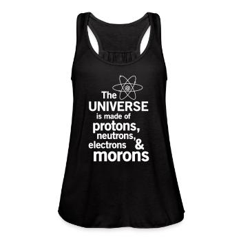 funny t shirts - Women's Flowy Tank Top by Bella - black - Front - Julia (174cm)
