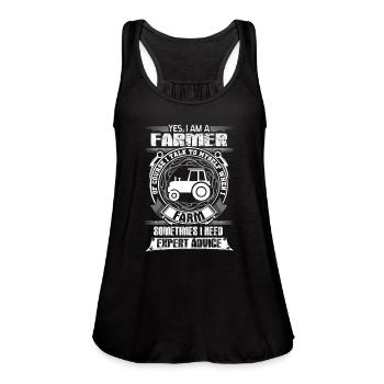 Farmer stupid farmer horny farmer dirty farmer f - Women's Flowy Tank Top by Bella - black - Front - Julia (174cm)
