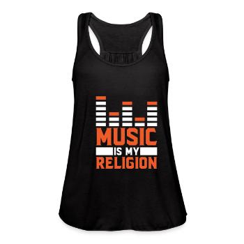 Music is My Religion - Women's Flowy Tank Top by Bella - black - Front - Julia (174cm)