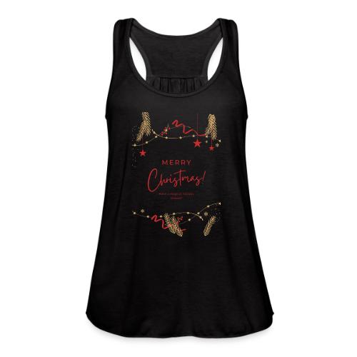 Merry Christmas Typography Design - Women's Flowy Tank Top by Bella