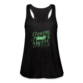 growing day by day - Women's Flowy Tank Top by Bella - black - Front - Julia (174cm)
