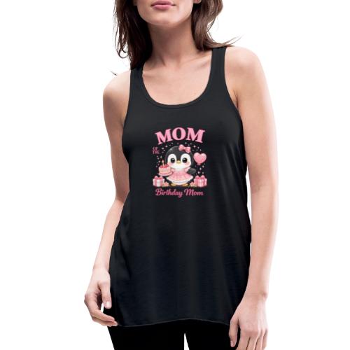Cute Penguin Birthday Mom Kawaii Cake Balloon Gift - Women's Flowy Tank Top by Bella