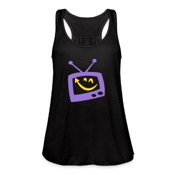 TV loves you - Women's Flowy Tank Top by Bella - black - Front - Julia (174cm)