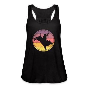 Bull Riding Bull Rider - Women's Flowy Tank Top by Bella - black - Front - Julia (174cm)