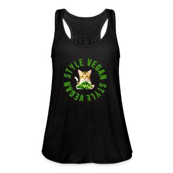 Vegan Style Vegan Style - Women's Flowy Tank Top by Bella - black - Front - Julia (174cm)