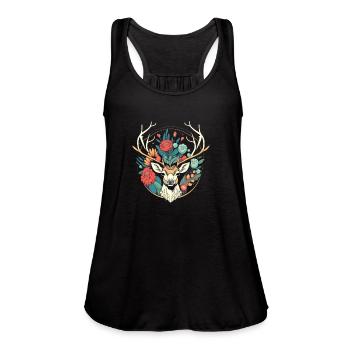 Deer T Shirt Women s Costume Shirt Dirndl - Women's Flowy Tank Top by Bella - black - Front - Julia (174cm)