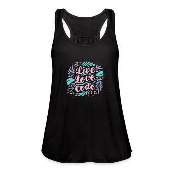 Live Love Code Girl Coder - Women's Flowy Tank Top by Bella - black - Front - Julia (174cm)