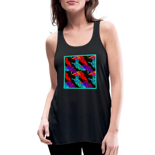 Neon Luminous Foliage Elegance - Women's Flowy Tank Top by Bella