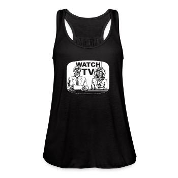 Retro Watch TV - Women's Flowy Tank Top by Bella - black - Front - Julia (174cm)