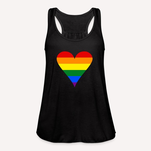 Gay Pride Rainbow Heart Funky - Women's Flowy Tank Top by Bella