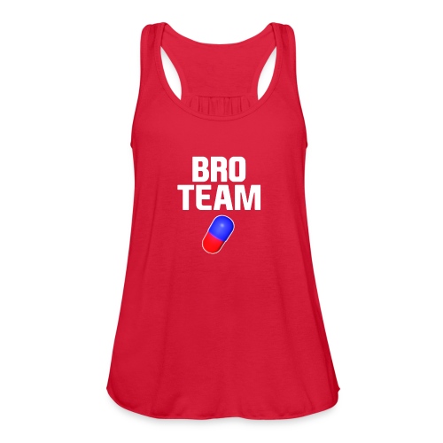 Bro Team White Words Logo Women's T-Shirts - Women's Flowy Tank Top by Bella