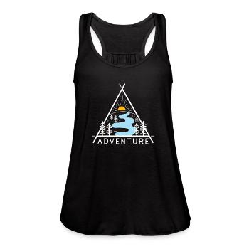 Adventures Waiting - Women's Flowy Tank Top by Bella - black - Front - Julia (174cm)