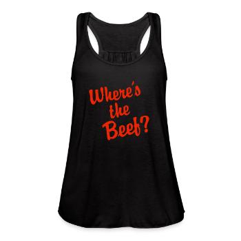Where's The Beef? - Women's Flowy Tank Top by Bella - black - Front - Julia (174cm)