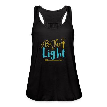 Be the Light - Women's Flowy Tank Top by Bella - black - Front - Julia (174cm)