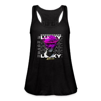 Lucky Streetwear - Women's Flowy Tank Top by Bella - black - Front - Julia (174cm)