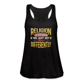 Religion Quote - Women's Flowy Tank Top by Bella - black - Front - Julia (174cm)