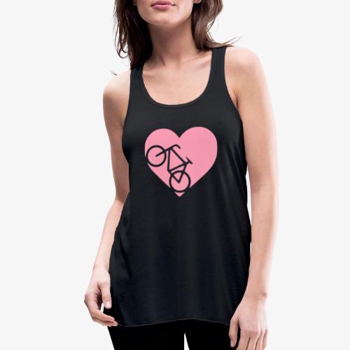 heart_bicycle_cutout - Women's Flowy Tank Top by Bella