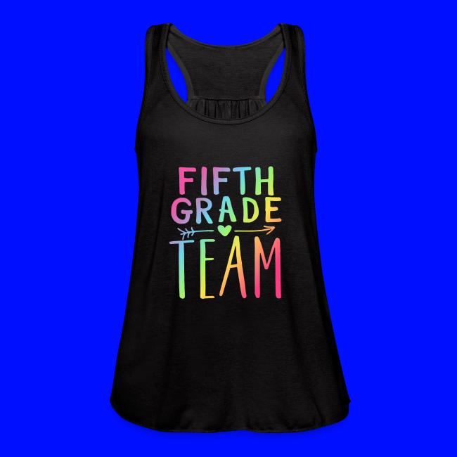 Fifth Grade Team Neon Rainbow Teacher T-Shirts