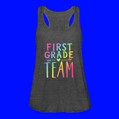 First Grade Team Neon Rainbow Teacher T-Shirts - Women's Flowy Tank Top by Bella