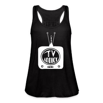 TV addict Retro - Women's Flowy Tank Top by Bella - black - Front - Julia (174cm)