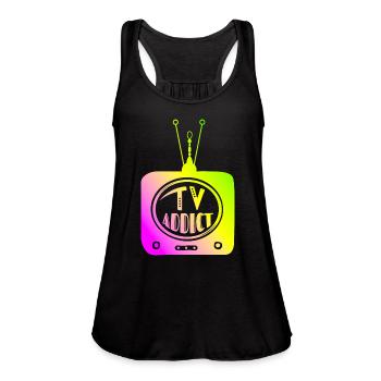 tv neon addict - Women's Flowy Tank Top by Bella - black - Front - Julia (174cm)