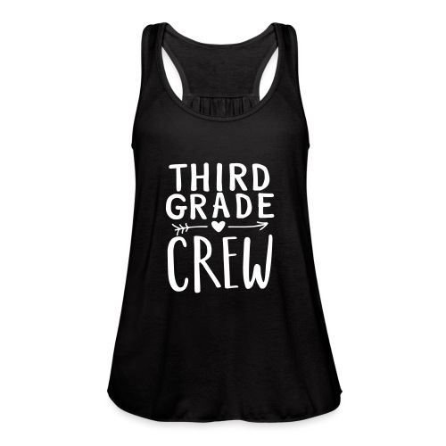 Third Grade Crew Heart Teacher T-Shirts - Women's Flowy Tank Top by Bella