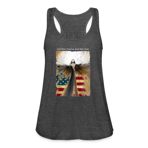 God bless America Angel_Strong color_white type - Women's Flowy Tank Top by Bella