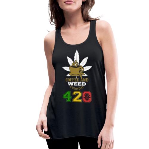 2024 420 Coffee & Smoke Weed Marijuana Design - Women's Flowy Tank Top by Bella