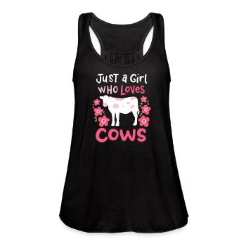 Cows Cow Lover - Women's Flowy Tank Top by Bella - black - Front - Julia (174cm)