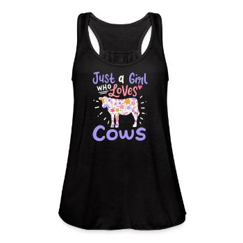 Cows Cow Lover - Women's Flowy Tank Top by Bella - black - Front - Julia (174cm)