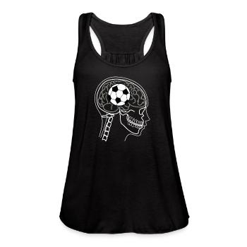 SOCCER BALL ON BRAIN X-RAY DESIGN - Women's Flowy Tank Top by Bella - black - Front - Julia (174cm)
