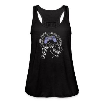 GAMING CONSOLE CONTROLLER ON BRAIN X-RAY DESIGN - Women's Flowy Tank Top by Bella - black - Front - Julia (174cm)