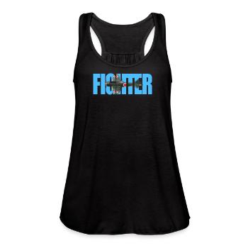 Fighter A6M Zero - Women's Flowy Tank Top by Bella - black - Front - Julia (174cm)