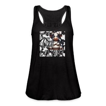 First of all I'm an udder delight - Women's Flowy Tank Top by Bella - black - Front - Julia (174cm)