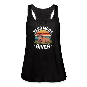 Zero Moos Given Cool Funny Retro Design - Women's Flowy Tank Top by Bella - black - Front - Julia (174cm)