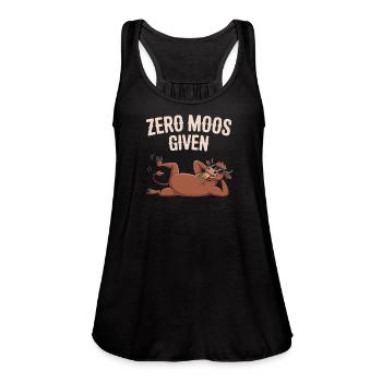 Zero Moos Given Cool Funny Retro Design - Women's Flowy Tank Top by Bella - black - Front - Julia (174cm)
