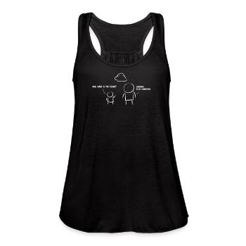 What Is The Cloud Funny Programmer Joke Geek Nerd  - Women's Flowy Tank Top by Bella - black - Front - Julia (174cm)