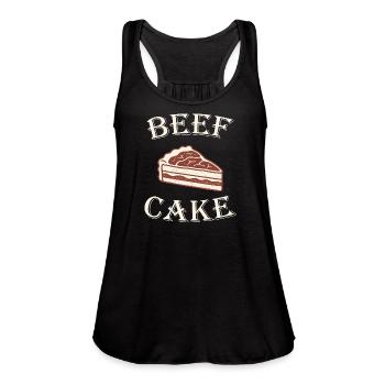Beef Cake - Women's Flowy Tank Top by Bella - black - Front - Julia (174cm)