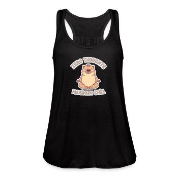 Maximum Chill Bear Meditation - Women's Flowy Tank Top by Bella - black - Front - Julia (174cm)