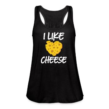 Love Cheese I Like Cheese Cheesemonger Chef Cook - Women's Flowy Tank Top by Bella - black - Front - Julia (174cm)
