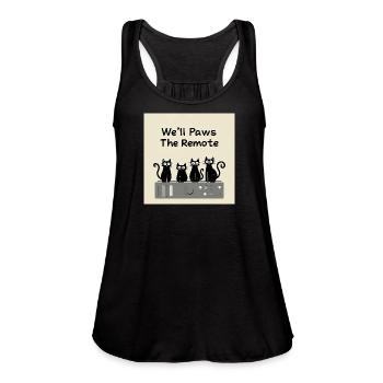 Paws The Remote TV - Women's Flowy Tank Top by Bella - black - Front - Julia (174cm)