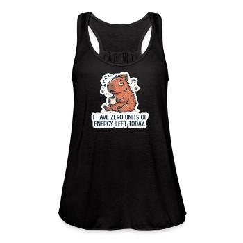 I Have Zero Units Of Energy Left Today Capybara - Women's Flowy Tank Top by Bella - black - Front - Julia (174cm)