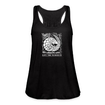 Pangolin Conservation Rustic Art - Women's Flowy Tank Top by Bella - black - Front - Julia (174cm)