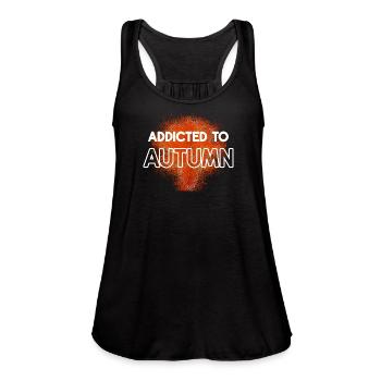 Addicted to Autumn - Women's Flowy Tank Top by Bella - black - Front - Julia (174cm)