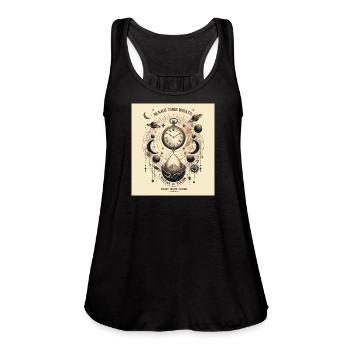 Make Time What Matters – Cosmic Time - Women's Flowy Tank Top by Bella - black - Front - Julia (174cm)