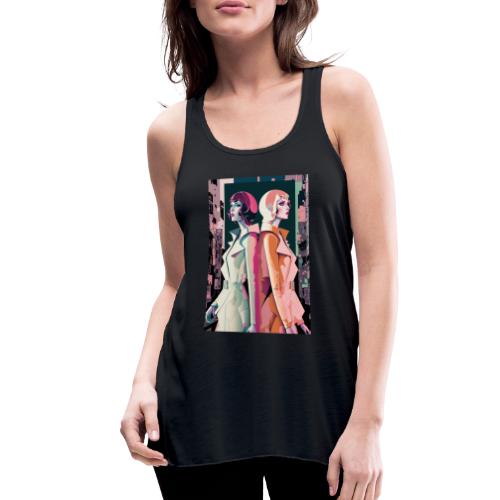 Trench Coats - Vibrant Colorful Fashion Portrait - Women's Flowy Tank Top by Bella