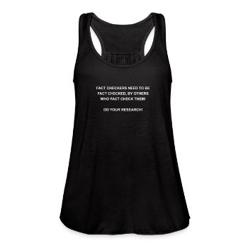 FACT CHECKERS - Women's Flowy Tank Top by Bella - black - Front - Julia (174cm)